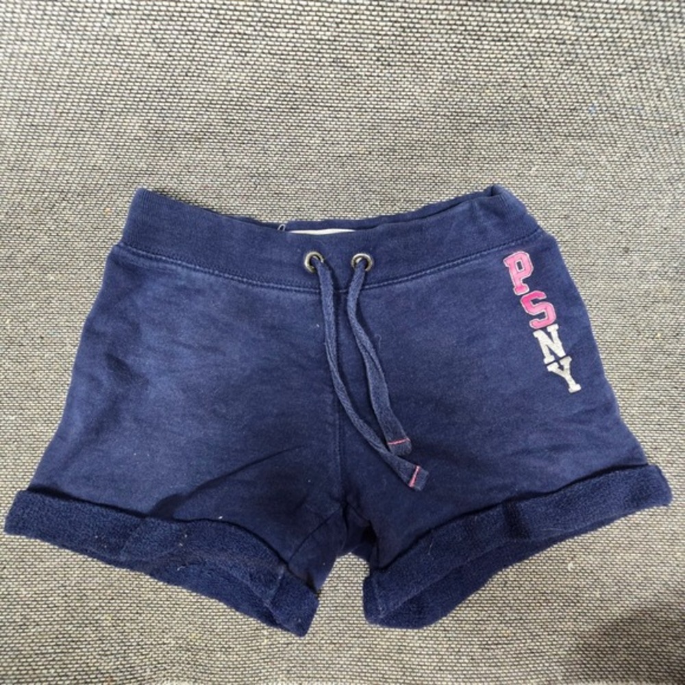 PS from Aeropostale Girls Navy Blue Fleece PSNY‎ Graphic Shorts Size 6
